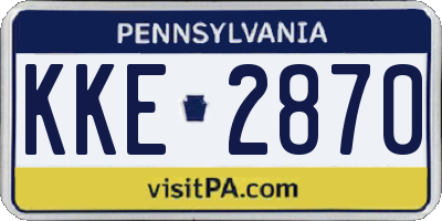 PA license plate KKE2870