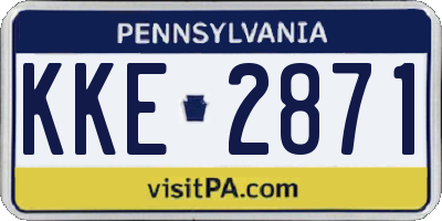 PA license plate KKE2871