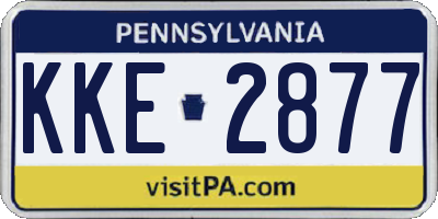 PA license plate KKE2877