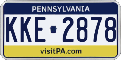 PA license plate KKE2878