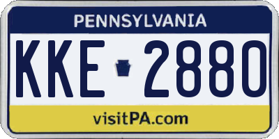 PA license plate KKE2880