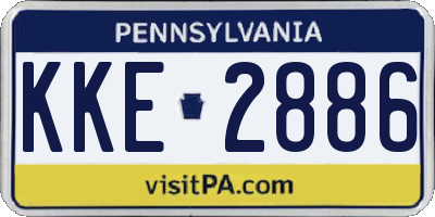PA license plate KKE2886