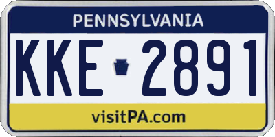 PA license plate KKE2891