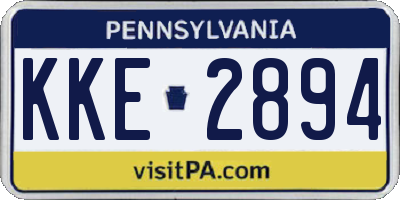 PA license plate KKE2894