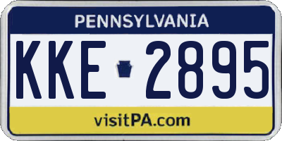 PA license plate KKE2895