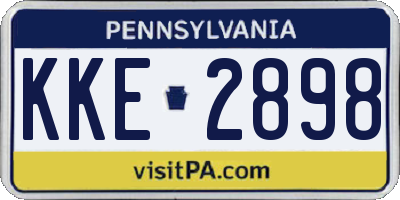 PA license plate KKE2898