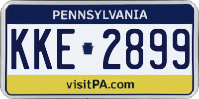 PA license plate KKE2899