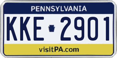 PA license plate KKE2901