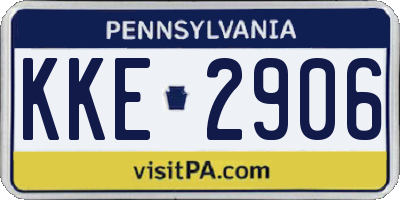 PA license plate KKE2906