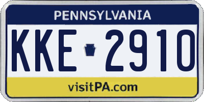 PA license plate KKE2910