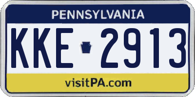 PA license plate KKE2913