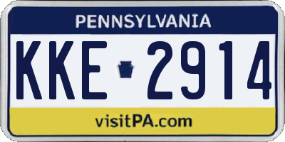 PA license plate KKE2914