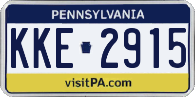 PA license plate KKE2915