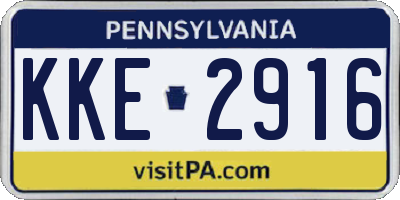 PA license plate KKE2916