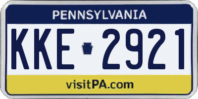 PA license plate KKE2921
