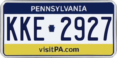 PA license plate KKE2927