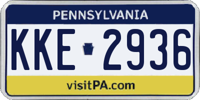 PA license plate KKE2936