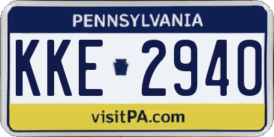 PA license plate KKE2940