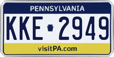 PA license plate KKE2949