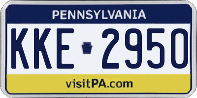 PA license plate KKE2950