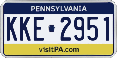 PA license plate KKE2951