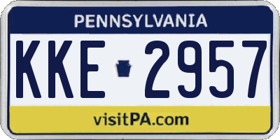 PA license plate KKE2957