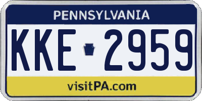 PA license plate KKE2959
