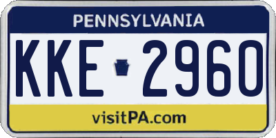 PA license plate KKE2960