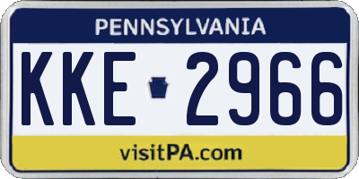 PA license plate KKE2966