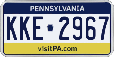PA license plate KKE2967