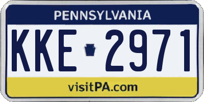 PA license plate KKE2971