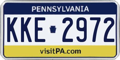 PA license plate KKE2972