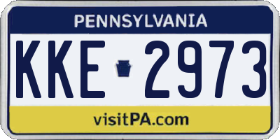 PA license plate KKE2973