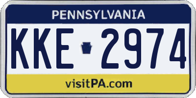 PA license plate KKE2974