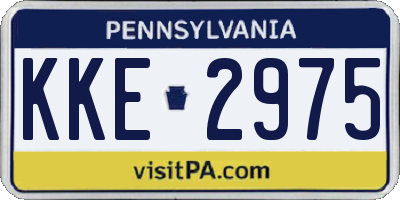 PA license plate KKE2975