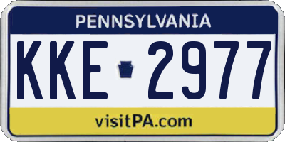 PA license plate KKE2977