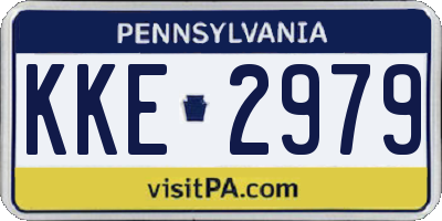 PA license plate KKE2979