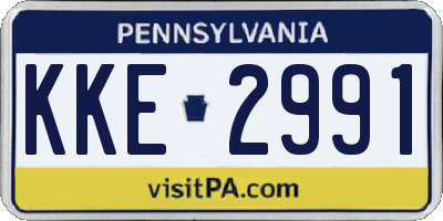 PA license plate KKE2991
