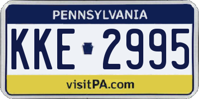 PA license plate KKE2995