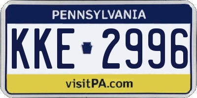 PA license plate KKE2996
