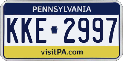 PA license plate KKE2997