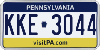 PA license plate KKE3044