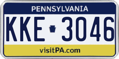 PA license plate KKE3046