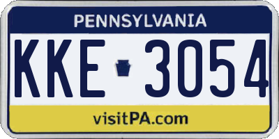PA license plate KKE3054