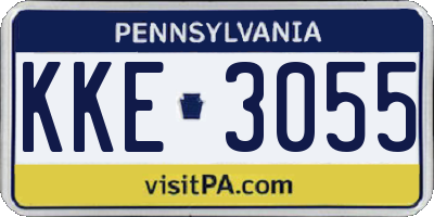 PA license plate KKE3055