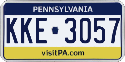 PA license plate KKE3057