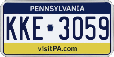 PA license plate KKE3059