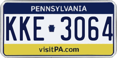 PA license plate KKE3064