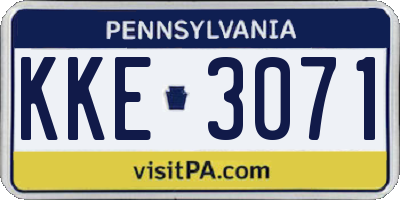 PA license plate KKE3071