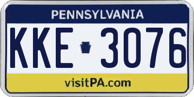 PA license plate KKE3076